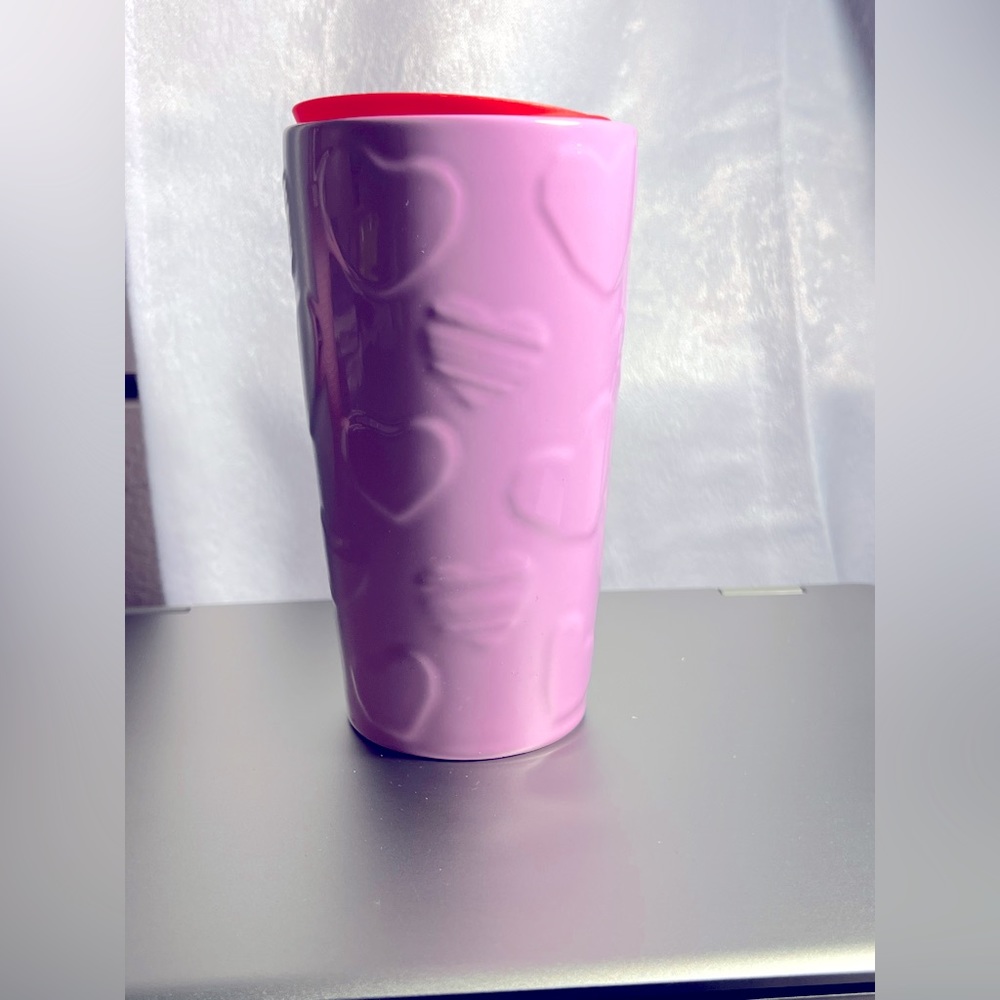 NWT- Starbucks Valentines 2023 Ombre Taffy Hearts Double Walled Ceramic Tumbler